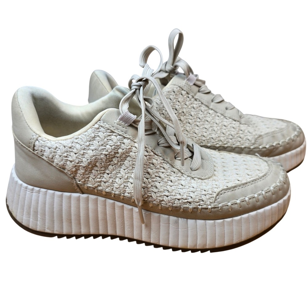 DV By Dolce Vita Fredi Women's 8 Sandstone Knit Cushioned Platform Sneakers